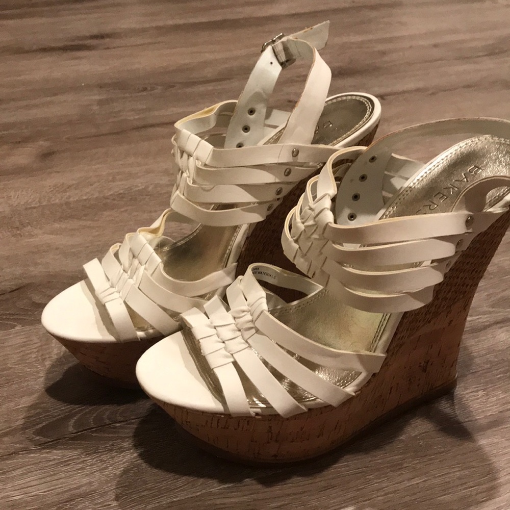White Bakers Wedges size 9